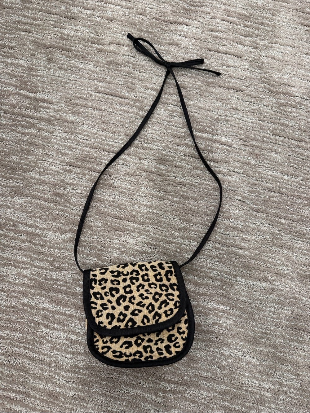 Zara Kids Leopard Print Crossbody Bag in Beige and Black